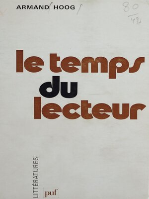 cover image of Le temps du lecteur